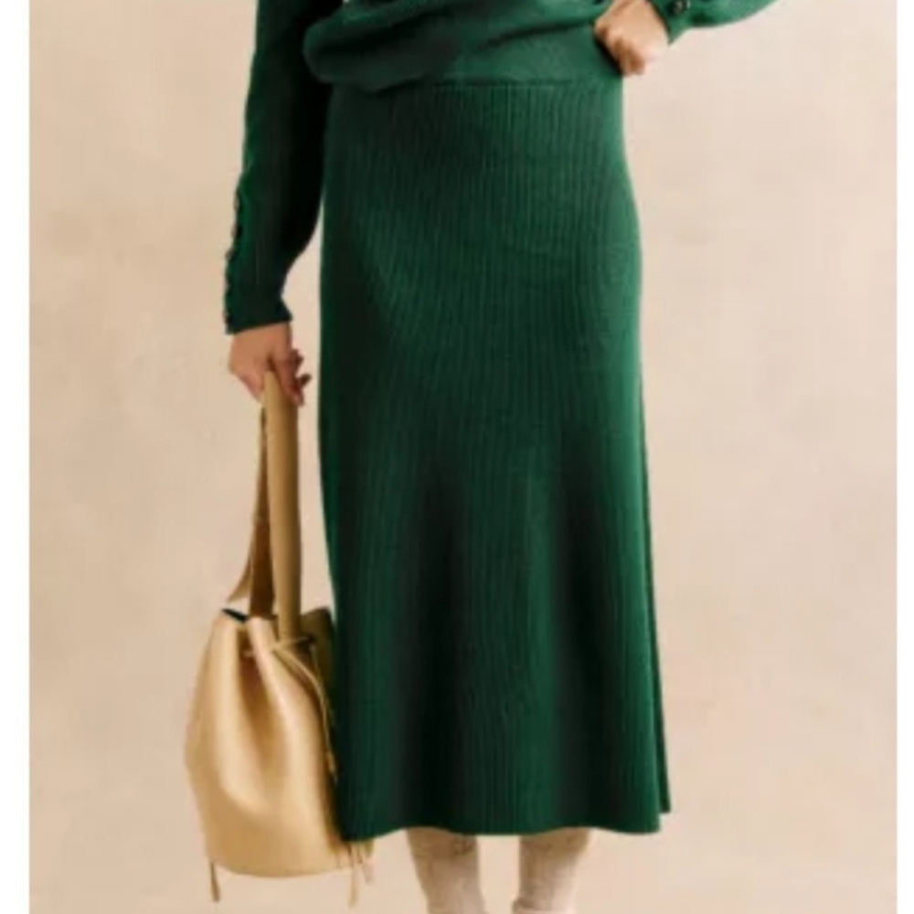 Green Sezane Naelle Knit Skirt